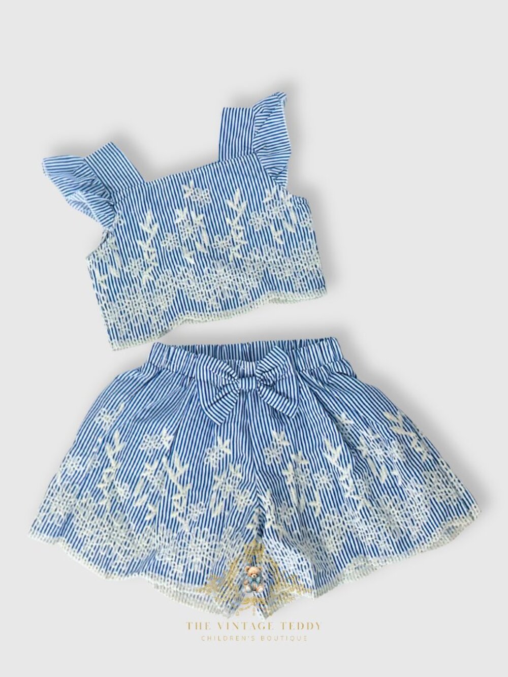 NWT Pretty Girls Blouse & Shorts Matching 2-Piece Set Embroidery Bohemian 6-9M - Picture 2 of 3